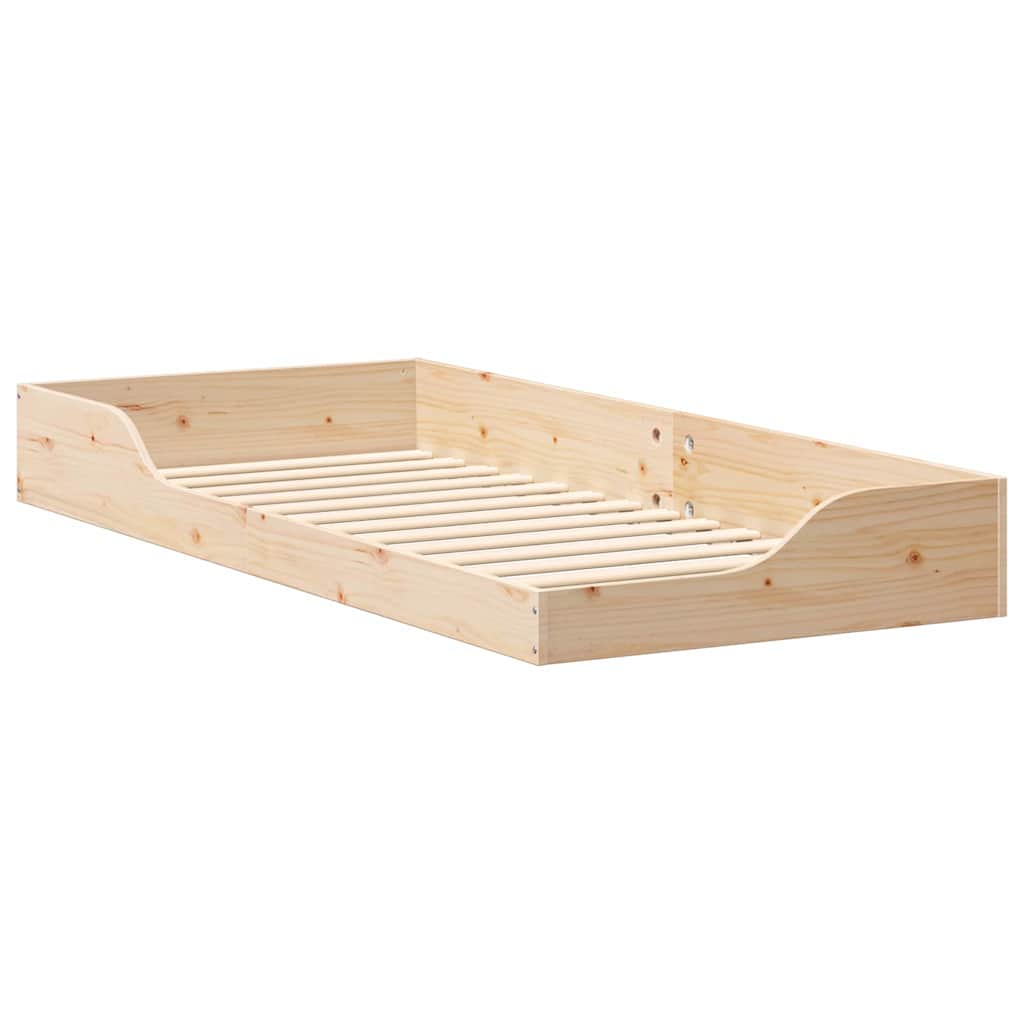 Rám Postele Hnědá 100 X 210 Cm Masivní Borové Dřevo