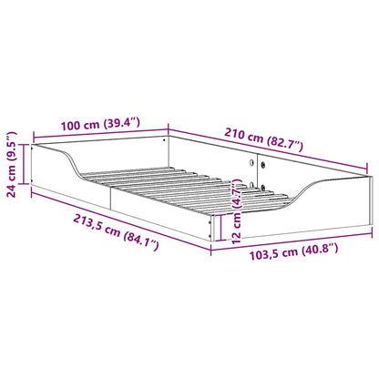 Rám Postele Hnědá 100 X 210 Cm Masivní Borové Dřevo