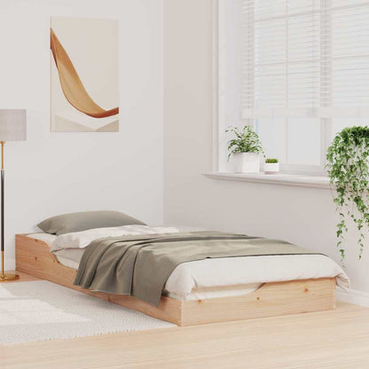 Rám Postele Hnědá 80 X 220 Cm Masivní Borové Dřevo