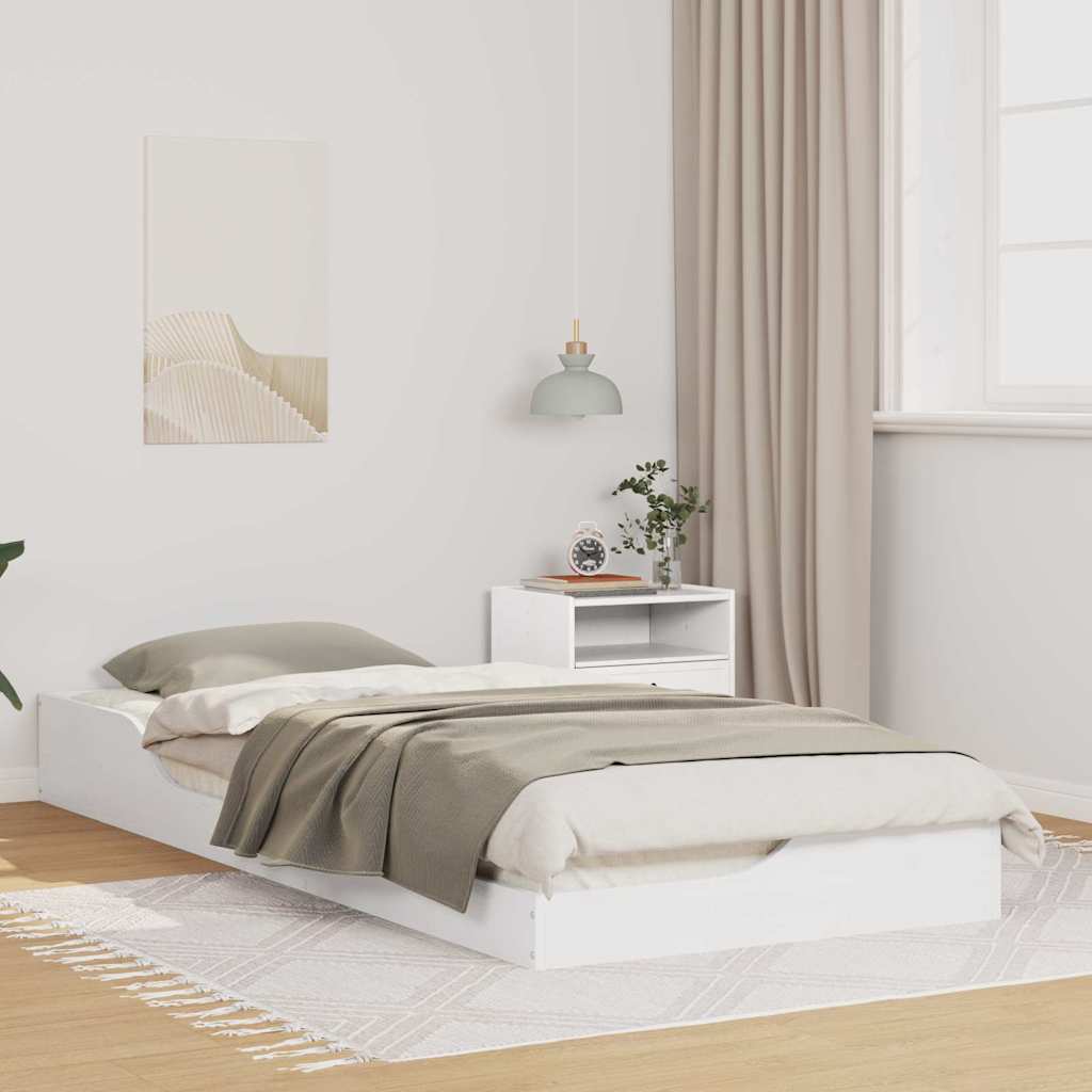 Rám Postele Bílá 80 X 220 Cm Masivní Borové Dřevo