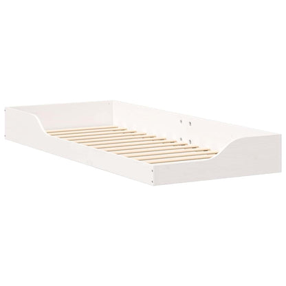 Rám Postele Bílá 80 X 220 Cm Masivní Borové Dřevo