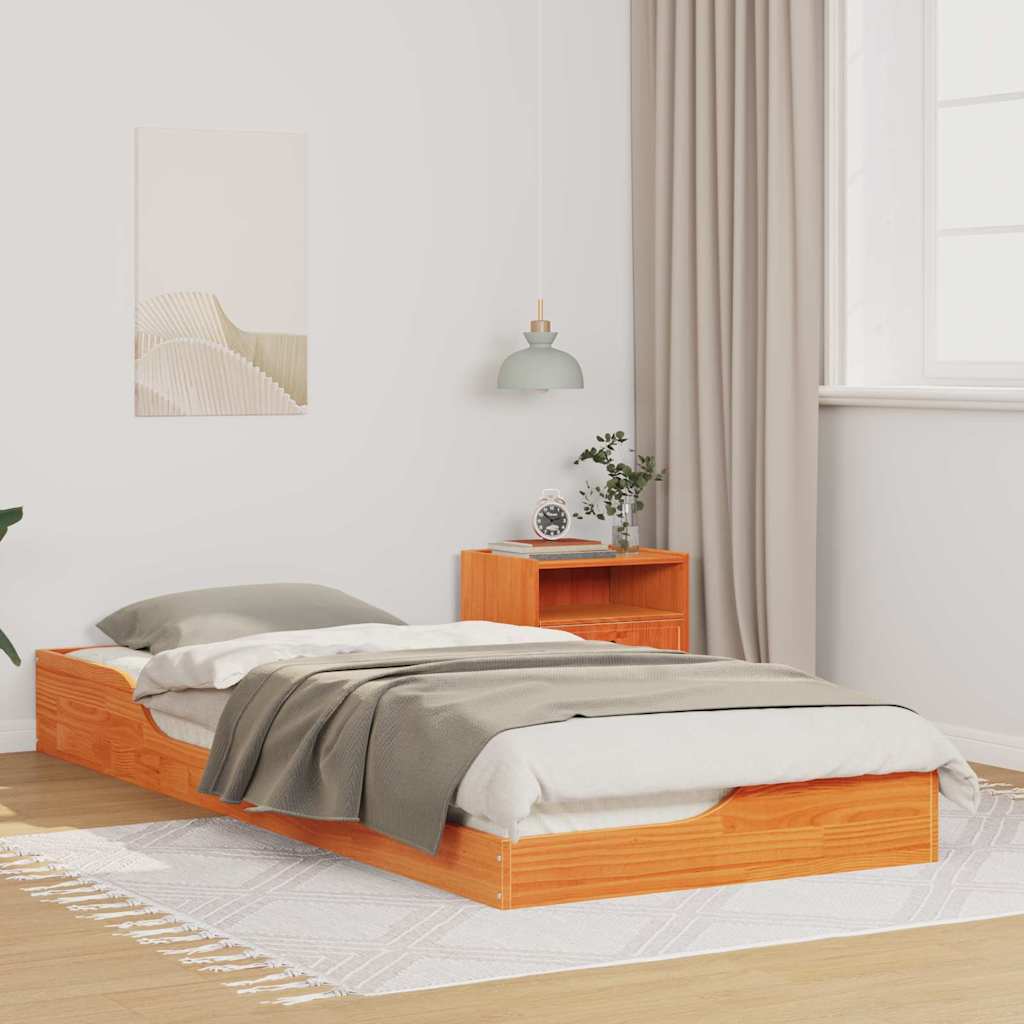 Rám Postele Voskově Hnědá 80 X 220 Cm Masivní Borové Dřevo