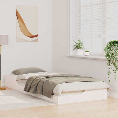 Rám Postele Bílá 90 X 220 Cm Masivní Borové Dřevo