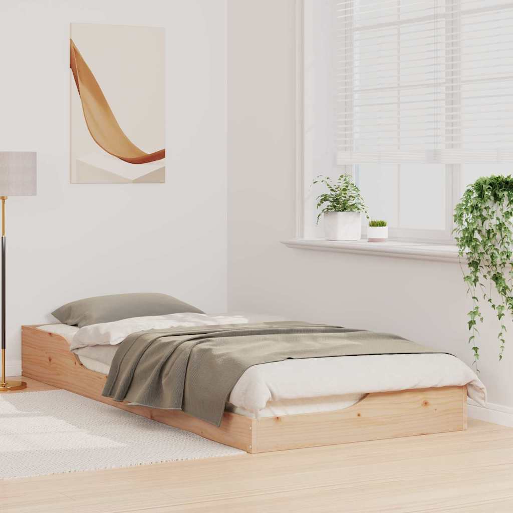 Rám Postele Hnědá 100 X 220 Cm Masivní Borové Dřevo