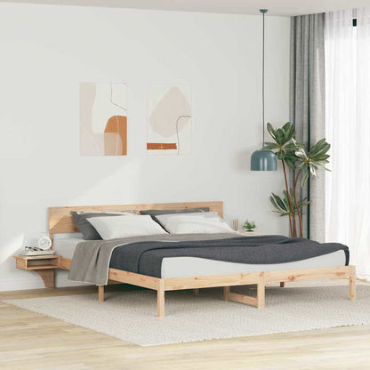 Rám Postele S Čelo Hnědá 180 X 200 Cm Masivní Borové Dřevo