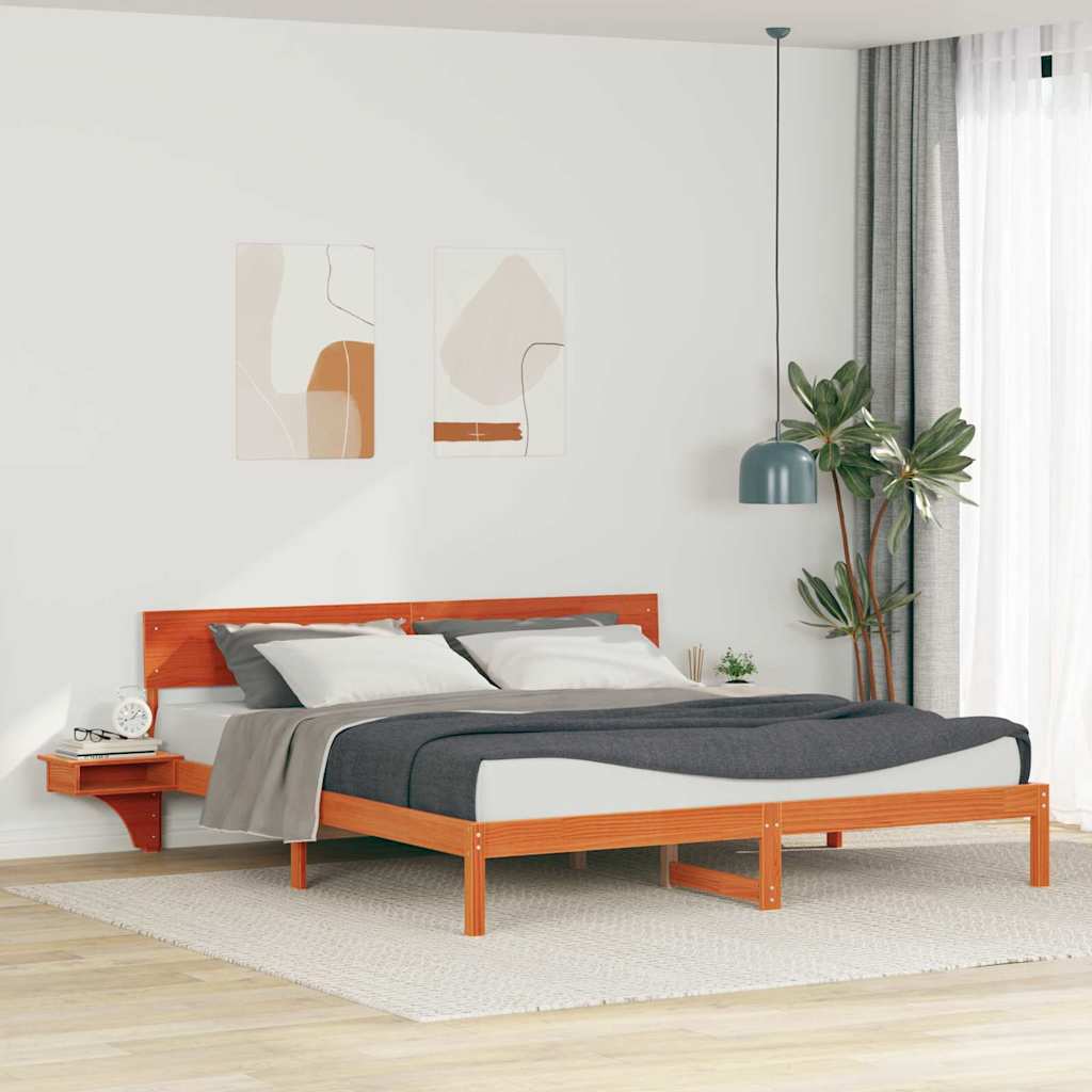 Rám Postele Voskově Hnědá 180 X 200 Cm Masivní Borové Dřevo