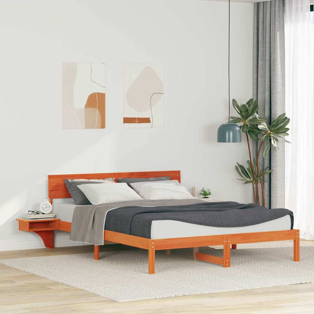 Rám Postele Voskově Hnědá 160 X 200 Cm Masivní Borové Dřevo