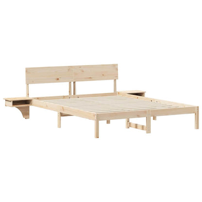 Rám Postele S Čelo Hnědá 150 X 200 Cm Masivní Borové Dřevo