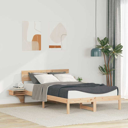Rám Postele S Čelo Hnědá 120 X 200 Cm Masivní Borové Dřevo