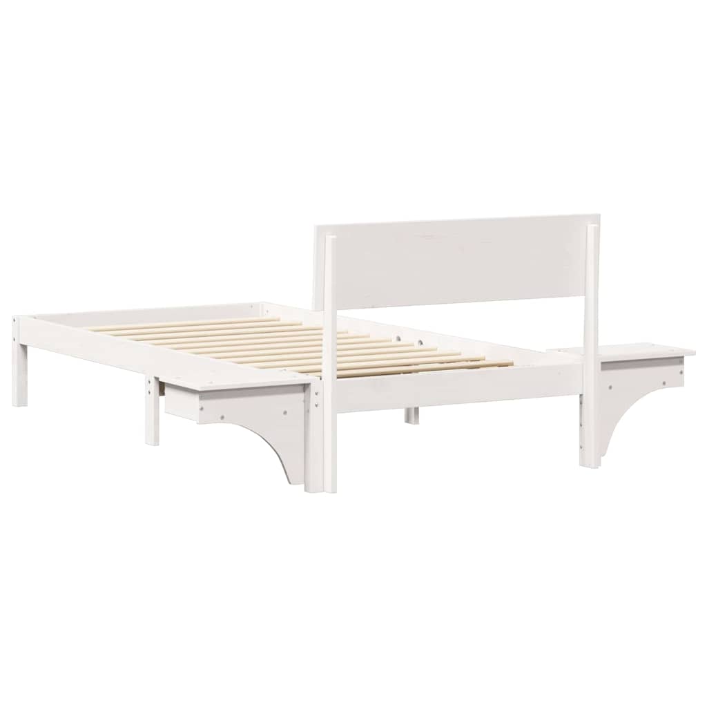 Rám Postele S Čelo Bílá 80 X 200 Cm Masivní Borové Dřevo