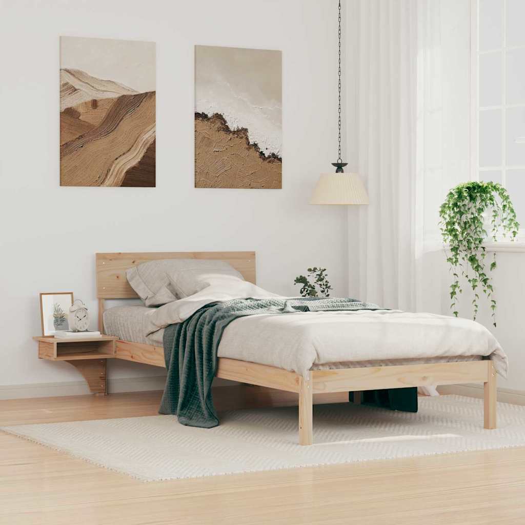 Rám Postele S Čelo Hnědá 90 X 190 Cm Masivní Borové Dřevo