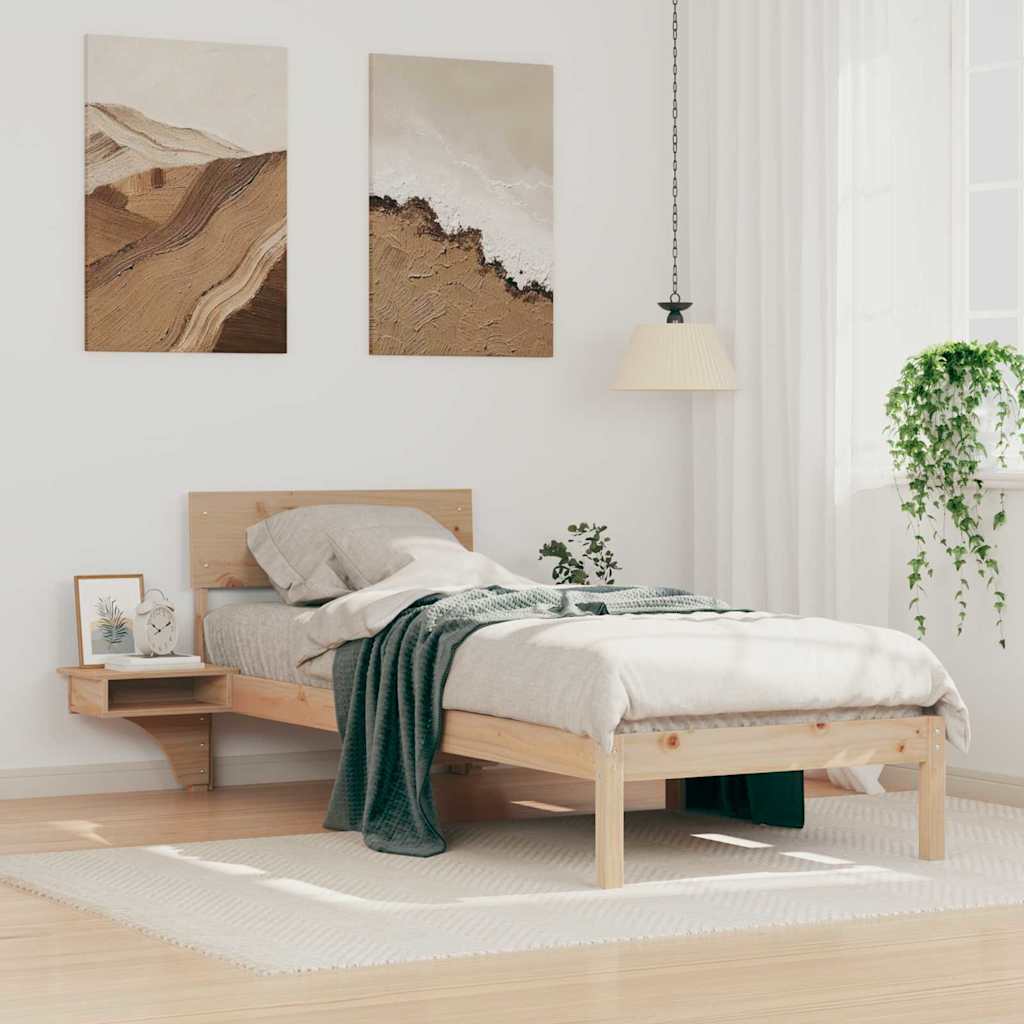 Rám Postele S Čelo Hnědá 75 X 190 Cm Masivní Borové Dřevo
