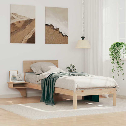 Rám Postele S Čelo Hnědá 75 X 190 Cm Masivní Borové Dřevo