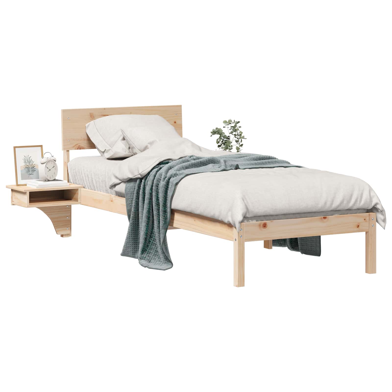 Rám Postele S Čelo Hnědá 75 X 190 Cm Masivní Borové Dřevo