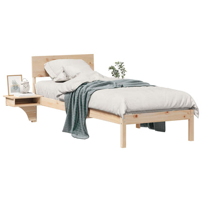 Rám Postele S Čelo Hnědá 75 X 190 Cm Masivní Borové Dřevo