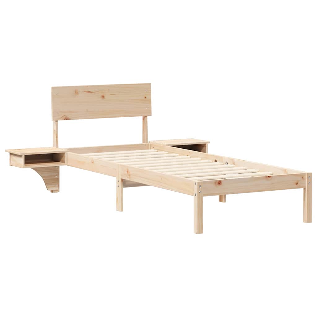 Rám Postele S Čelo Hnědá 75 X 190 Cm Masivní Borové Dřevo