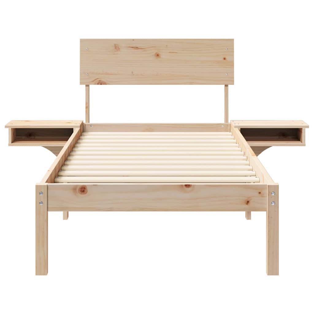 Rám Postele S Čelo Hnědá 75 X 190 Cm Masivní Borové Dřevo
