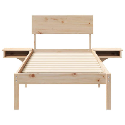 Rám Postele S Čelo Hnědá 75 X 190 Cm Masivní Borové Dřevo