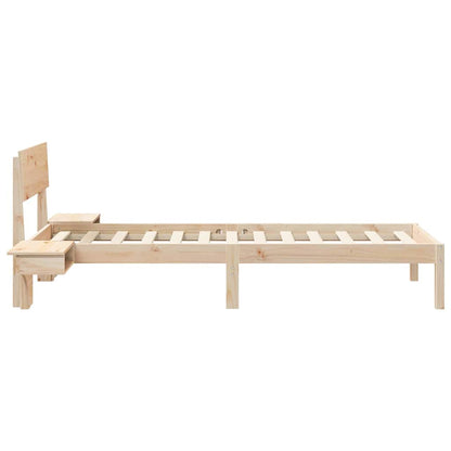 Rám Postele S Čelo Hnědá 75 X 190 Cm Masivní Borové Dřevo