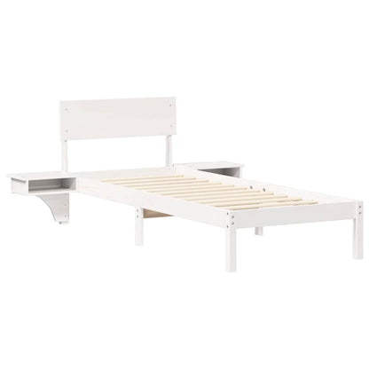 Rám Postele S Čelo Bílá 75 X 190 Cm Masivní Borové Dřevo