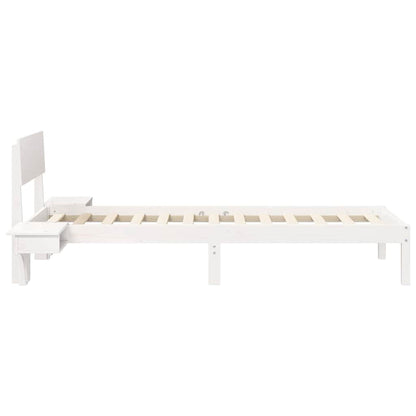 Rám Postele S Čelo Bílá 75 X 190 Cm Masivní Borové Dřevo