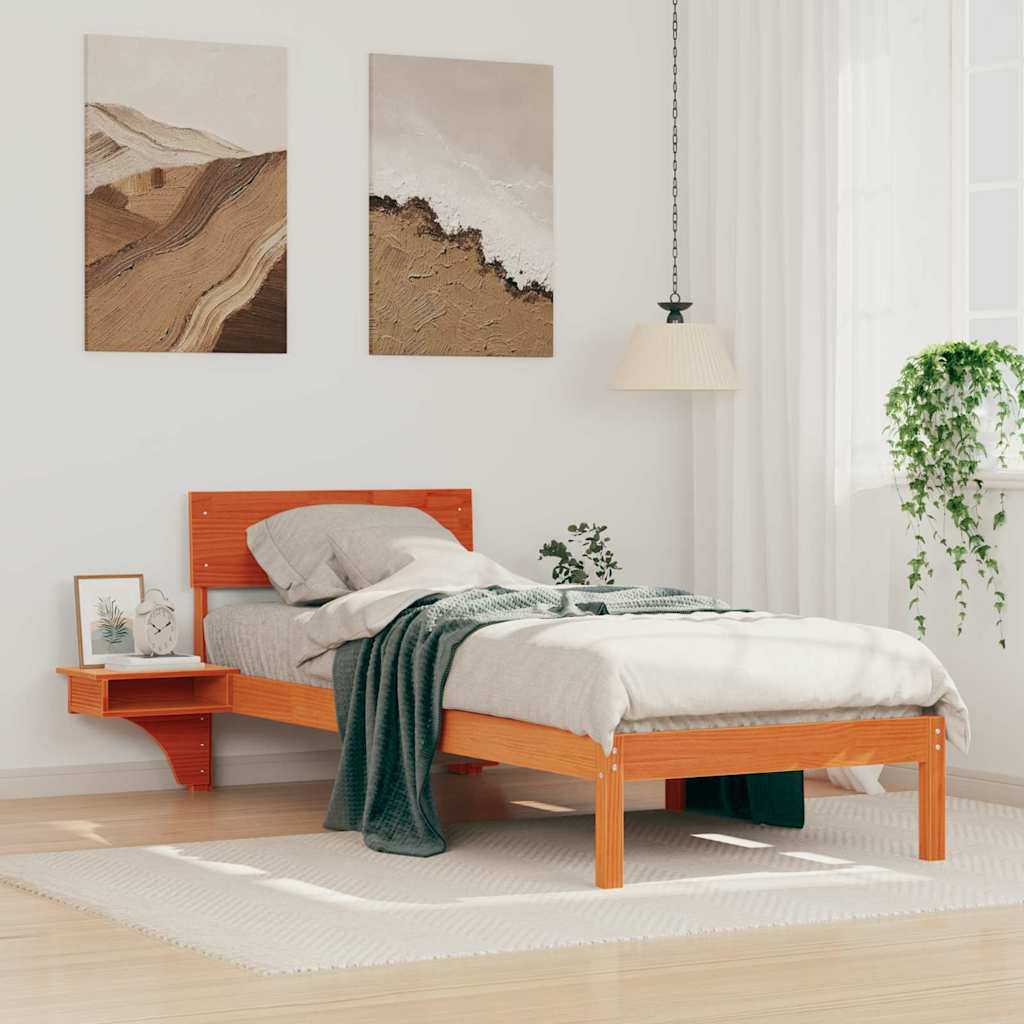 Rám Postele Voskově Hnědá 75 X 190 Cm Masivní Borové Dřevo