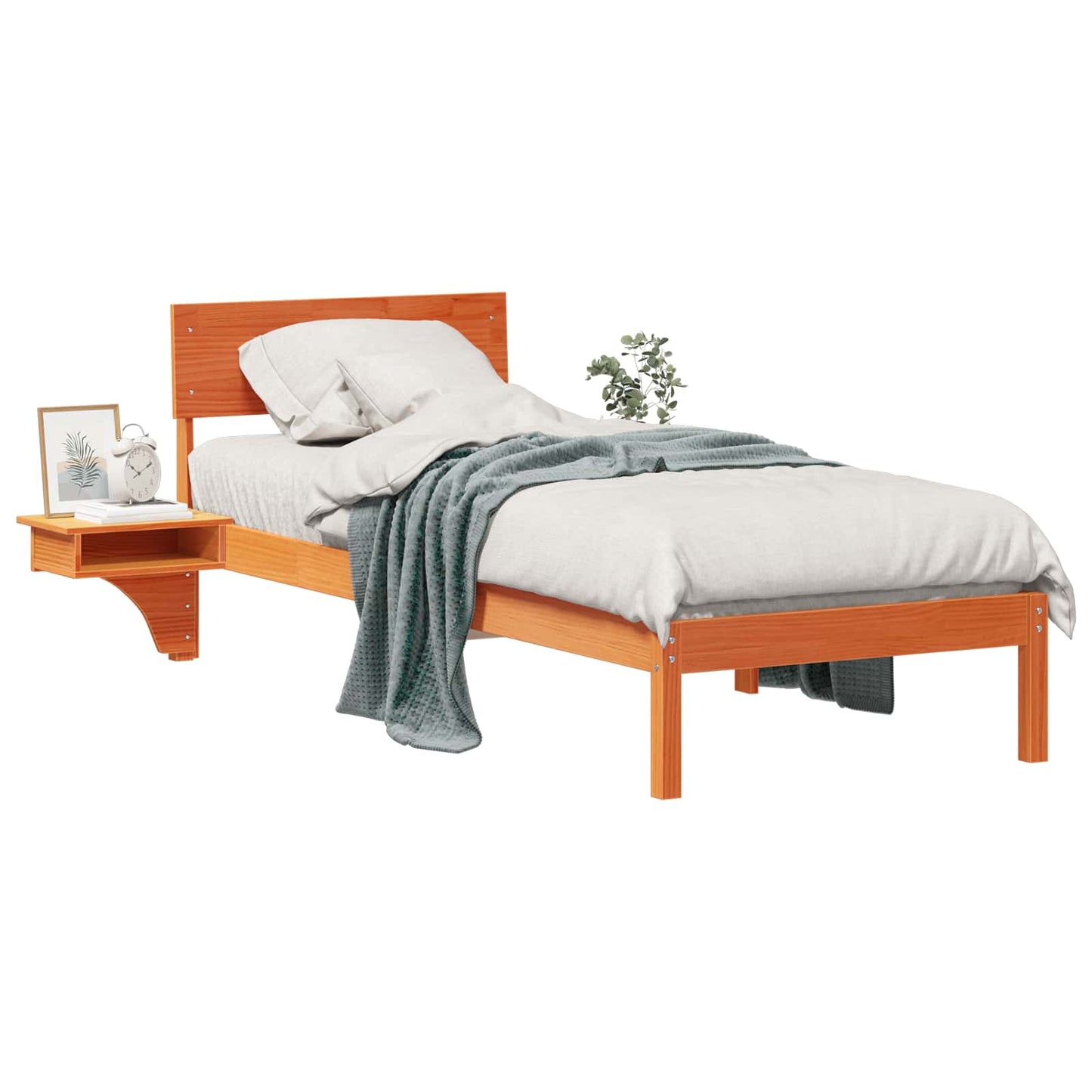 Rám Postele Voskově Hnědá 75 X 190 Cm Masivní Borové Dřevo