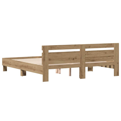 Rám Postele Artisanový Dub 203 X 185 X 70 Cm Kompozitní Dřevo