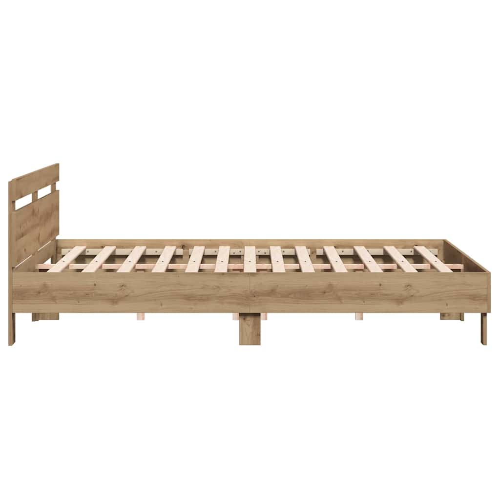 Rám Postele Artisanový Dub 203 X 185 X 70 Cm Kompozitní Dřevo