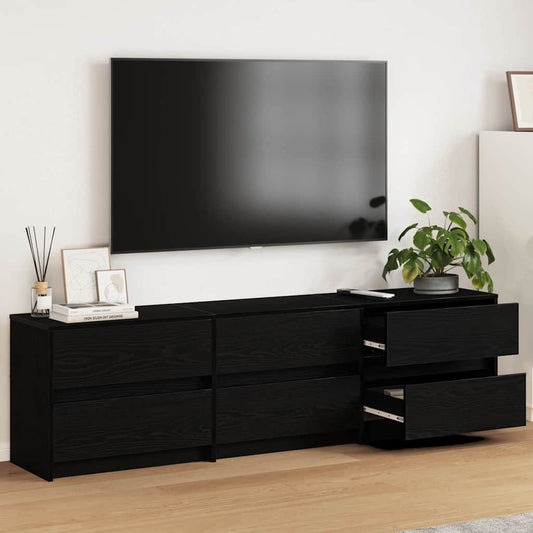 Tv Jednotky 180 X 34 X 50 Cm Černý Dub Kompozitní Dřevo
