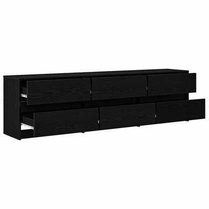 Tv Jednotky 180 X 34 X 50 Cm Černý Dub Kompozitní Dřevo