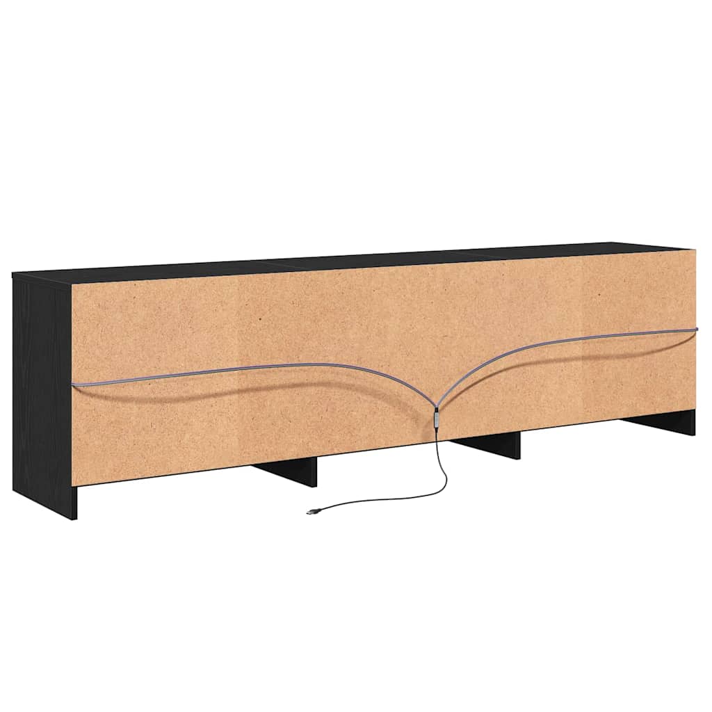 Tv Jednotky 180 X 34 X 50 Cm Černý Dub Kompozitní Dřevo