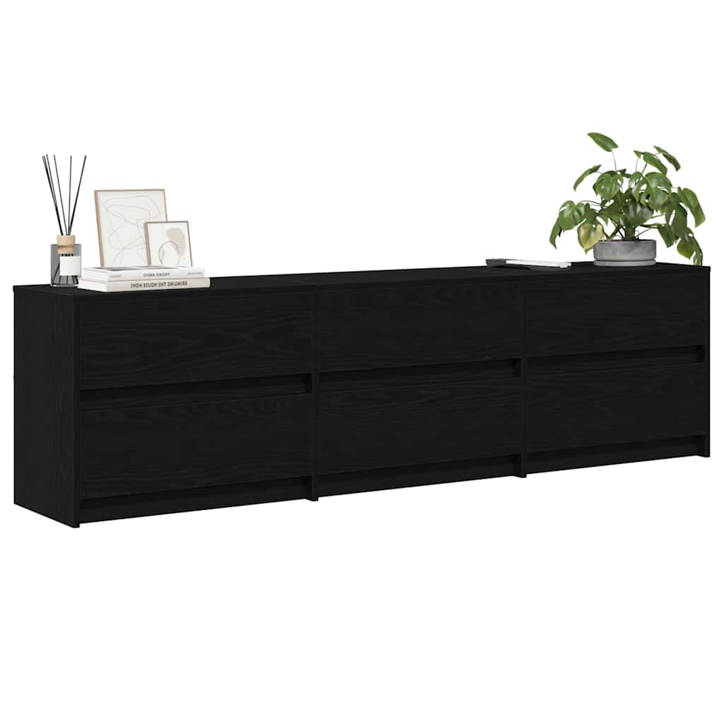 Tv Jednotky 180 X 34 X 50 Cm Černý Dub Kompozitní Dřevo