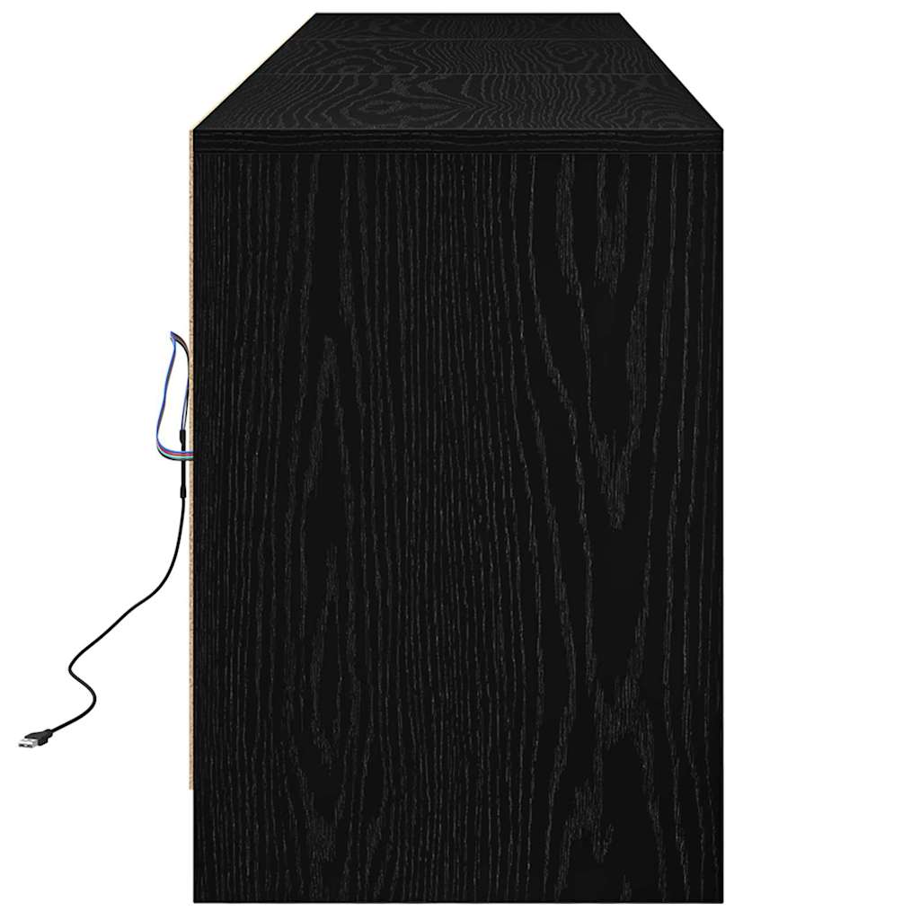 Tv Jednotky 180 X 34 X 50 Cm Černý Dub Kompozitní Dřevo