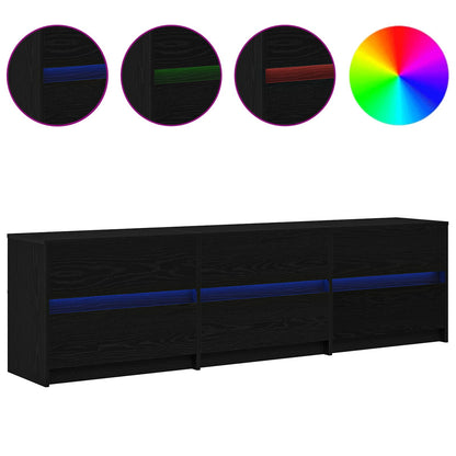 Tv Jednotky 180 X 34 X 50 Cm Černý Dub Kompozitní Dřevo