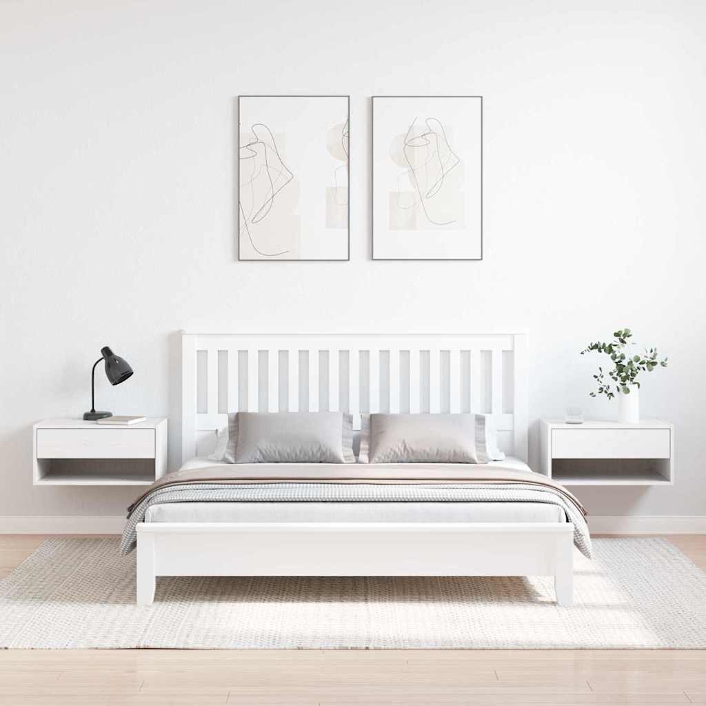 Noční Stolek Se Zásuvkou 2 Pcs Bílá 50 X 32,5 X 24 Cm