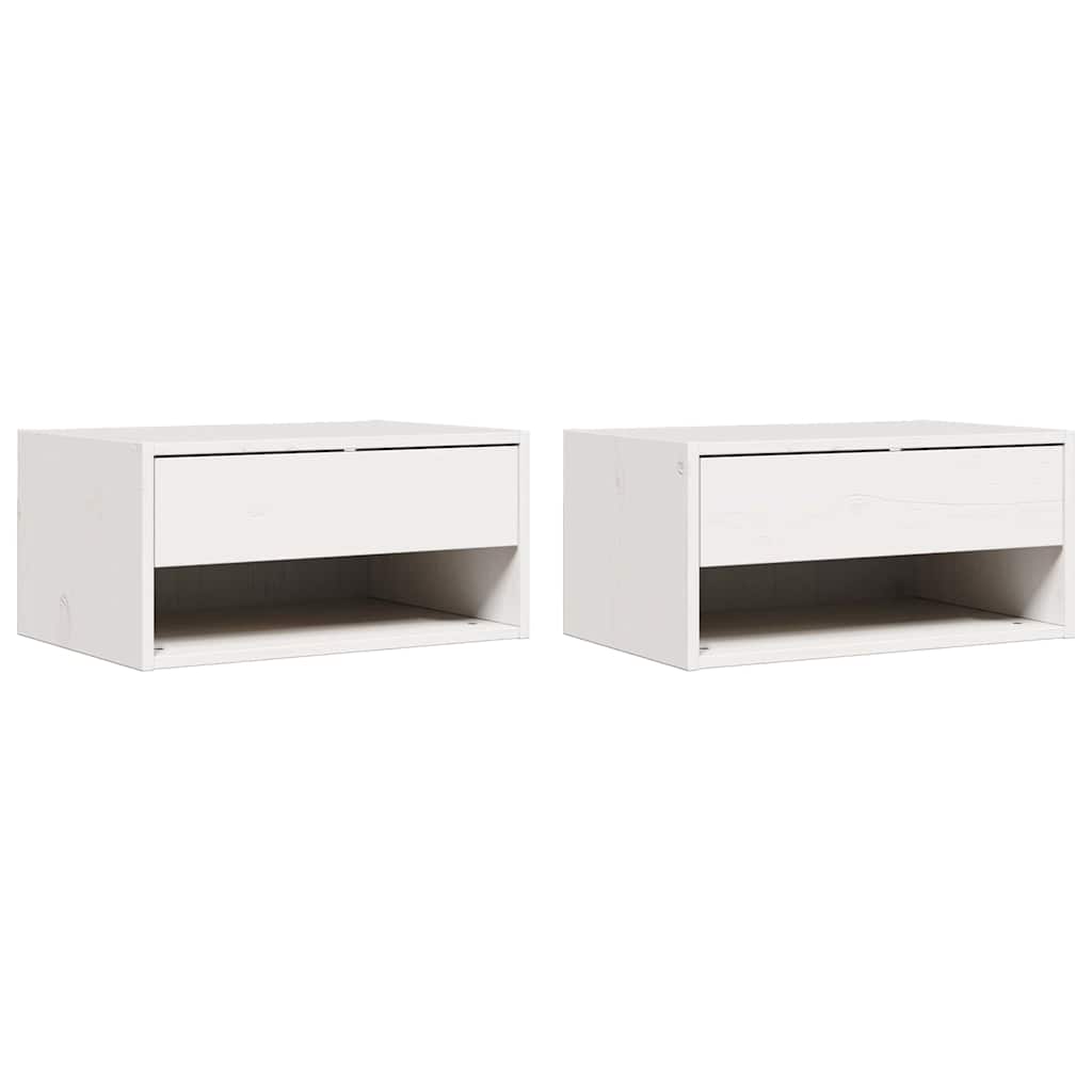 Noční Stolek Se Zásuvkou 2 Pcs Bílá 50 X 32,5 X 24 Cm