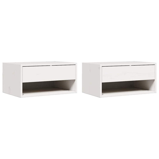 Noční Stolek Se Zásuvkou 2 Pcs Bílá 50 X 32,5 X 24 Cm