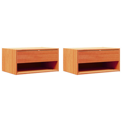 Noční Stolek Se Zásuvkou 2 Pcs Voskově Hnědá 50 X 32,5 X 24 Cm