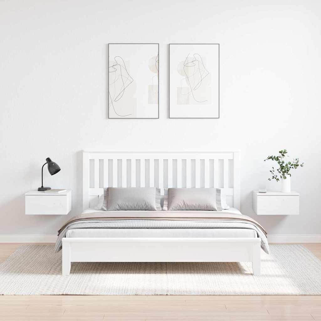 Noční Stolek Se Zásuvkou 2 Pcs Bílá 37 X 35 X 18,5 Cm