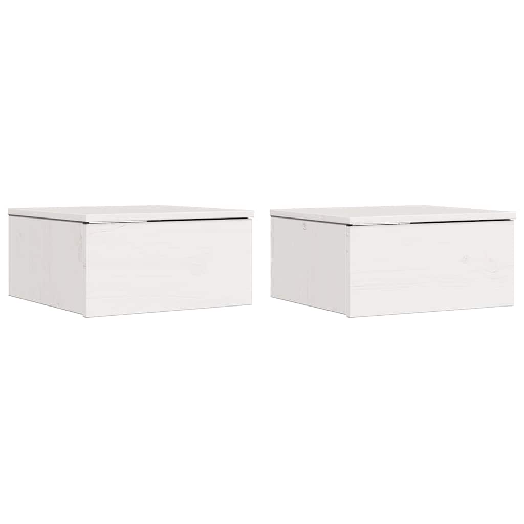 Noční Stolek Se Zásuvkou 2 Pcs Bílá 37 X 35 X 18,5 Cm