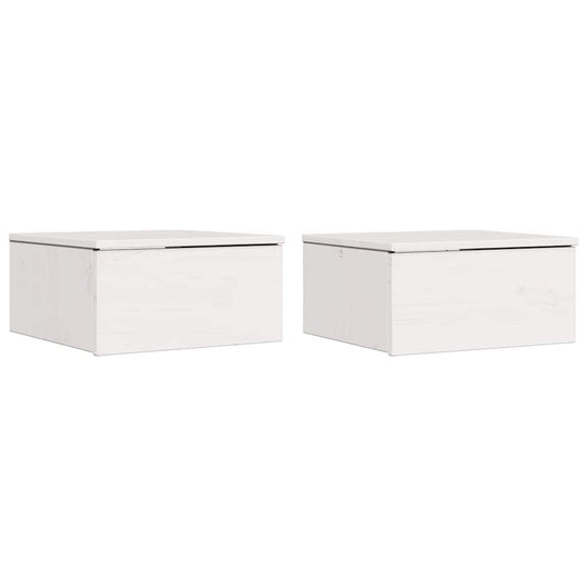 Noční Stolek Se Zásuvkou 2 Pcs Bílá 37 X 35 X 18,5 Cm