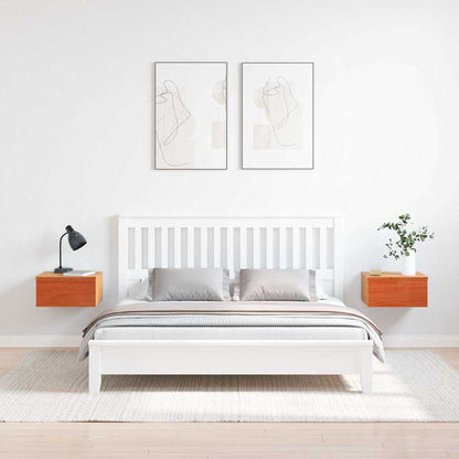 Noční Stolek Se Zásuvkou 2 Pcs Voskově Hnědá 37 X 35 X 18,5 Cm