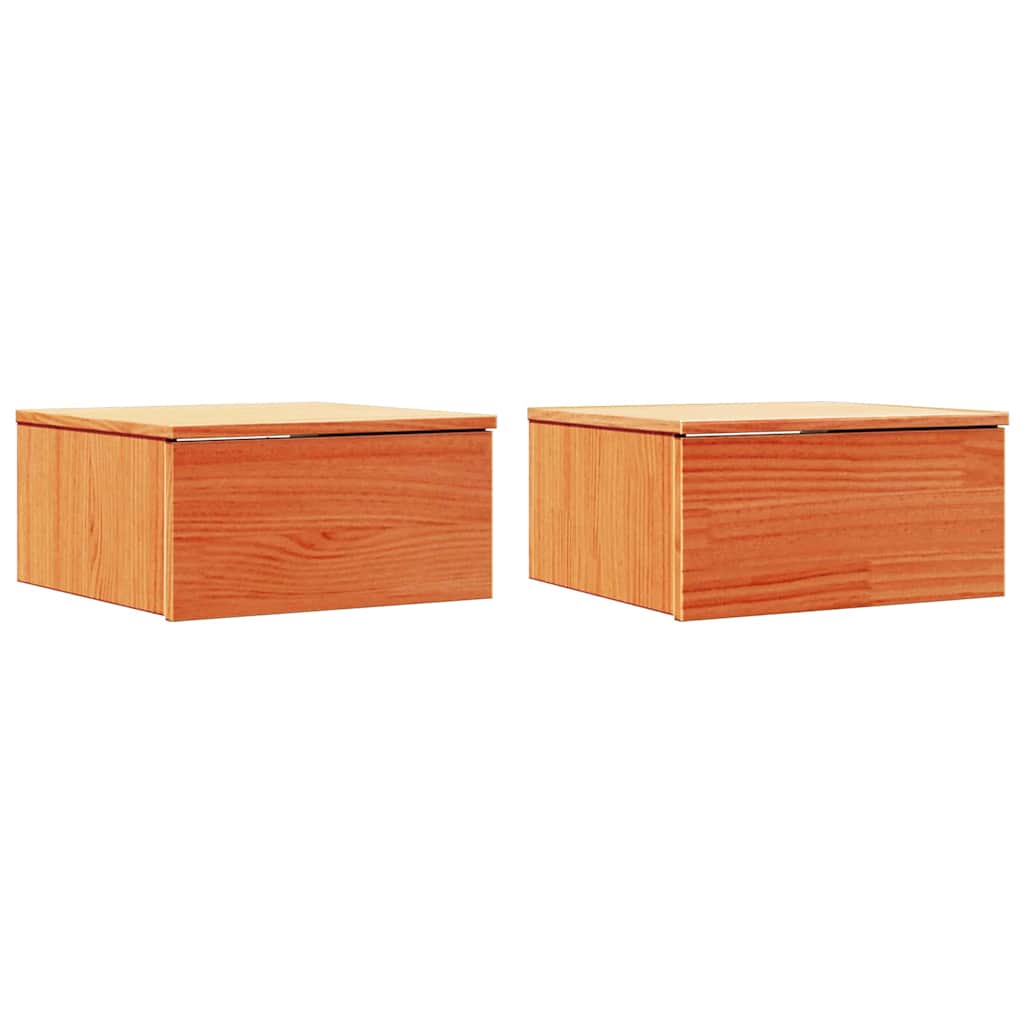 Noční Stolek Se Zásuvkou 2 Pcs Voskově Hnědá 37 X 35 X 18,5 Cm