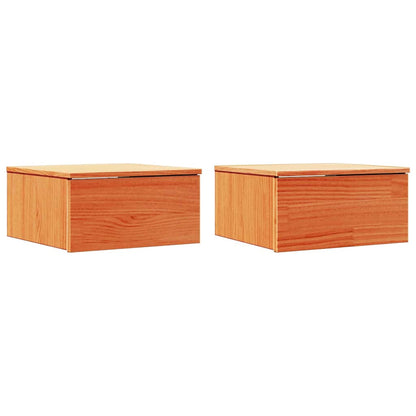 Noční Stolek Se Zásuvkou 2 Pcs Voskově Hnědá 37 X 35 X 18,5 Cm