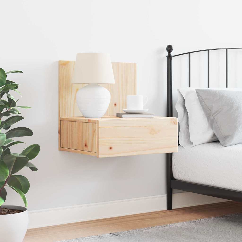 Noční Stolek Hnědá 42 X 32,5 X 40 Cm Masivní Borovicové Dřevo