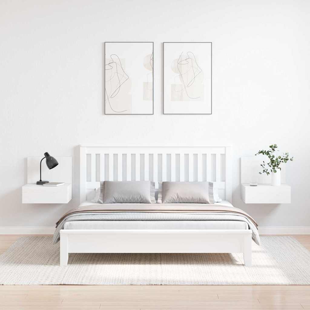 Noční Stolek Se Zásuvkou 2 Pcs Bílá 42 X 32,5 X 40 Cm