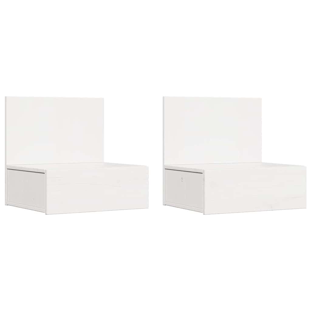 Noční Stolek Se Zásuvkou 2 Pcs Bílá 42 X 32,5 X 40 Cm