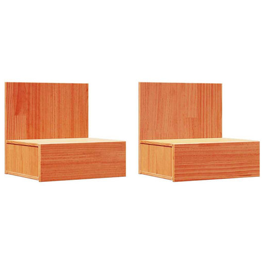 Noční Stolek Se Zásuvkou 2 Pcs Voskově Hnědá 42 X 32,5 X 40 Cm