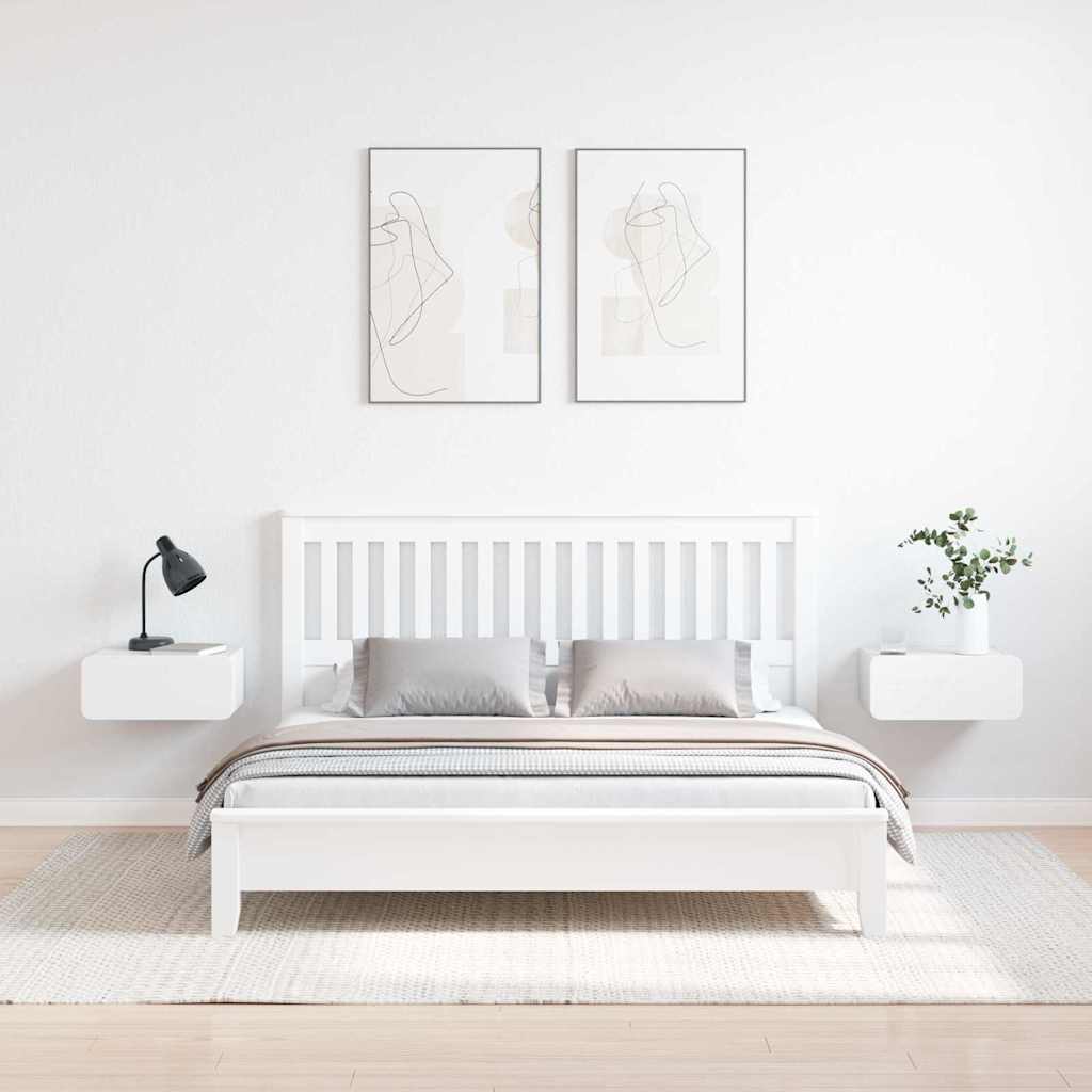 Noční Stolek Se Zásuvkou 2 Pcs Bílá 39 X 34 X 16,5 Cm